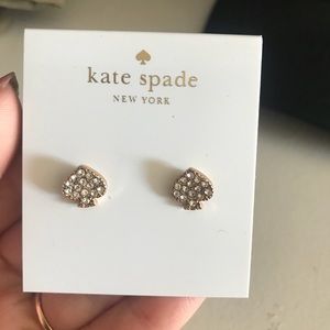 Kate Spade signature spade crystal stud earrings